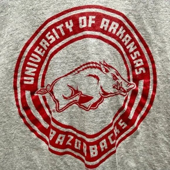 University of Arkansas Graphic T-Shirt Men's Large Razorbacks Grey Heather NCAA - Picture 3 of 8